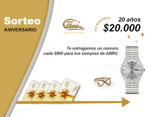 ¡Sorteo 20 años Joyerías Glowing! - Joyerías Glow ing